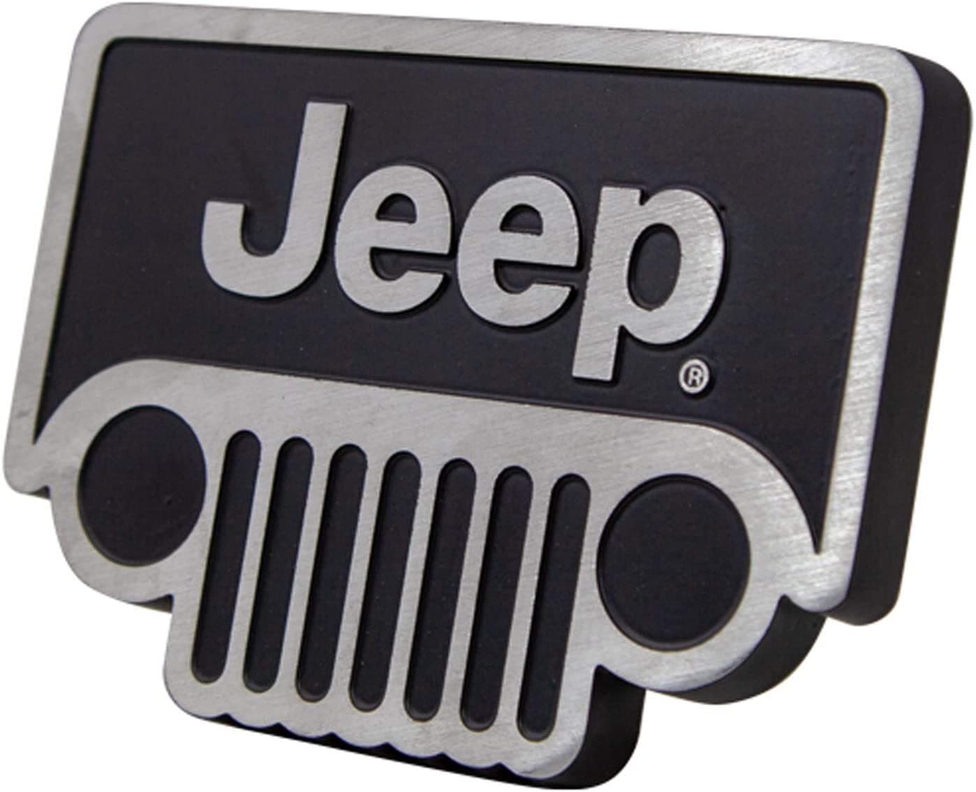 JEEP GRILL Wrangler Cherokee Compass Trailer Hitch Plug Cover Universal Receiver