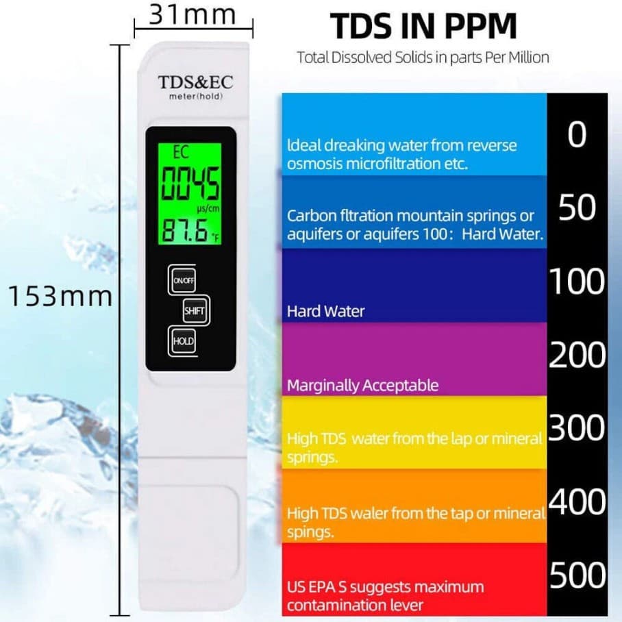 2 TDS Meter Digital Tester Water Quality Testing Kits Drinking Water 0-9990ppm&