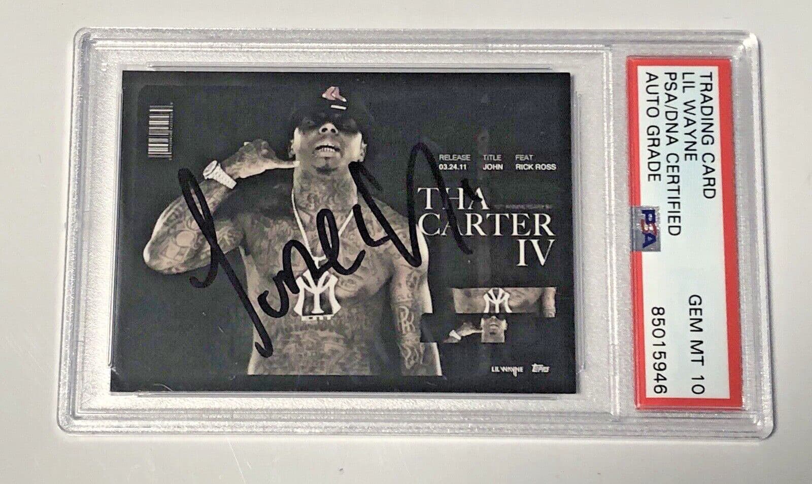 2021 Topps x Lil Wayne Signed Trading Card PSA Auto 10 Tha Carter IV Weezy PROOF