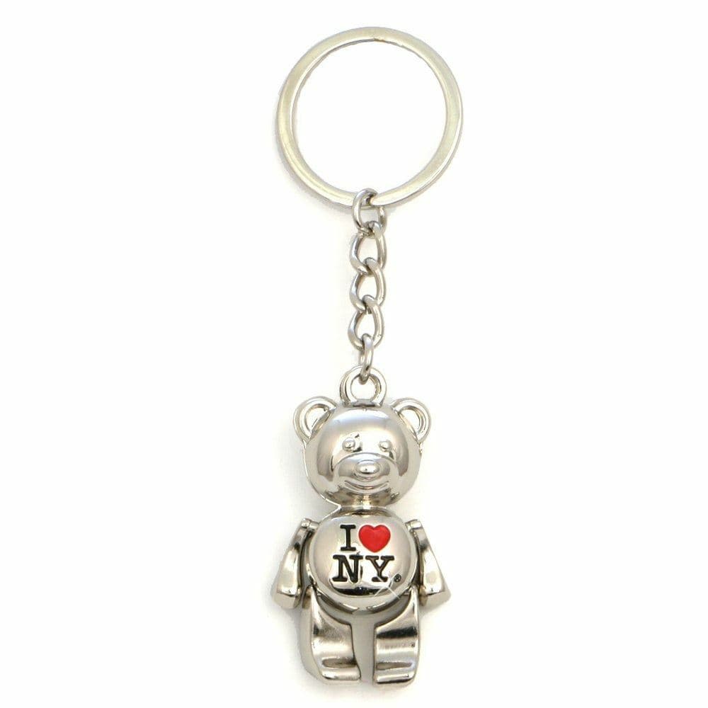 Metal I Love NY Teddy Bear Key Chain New York City Souvenir Party Favor