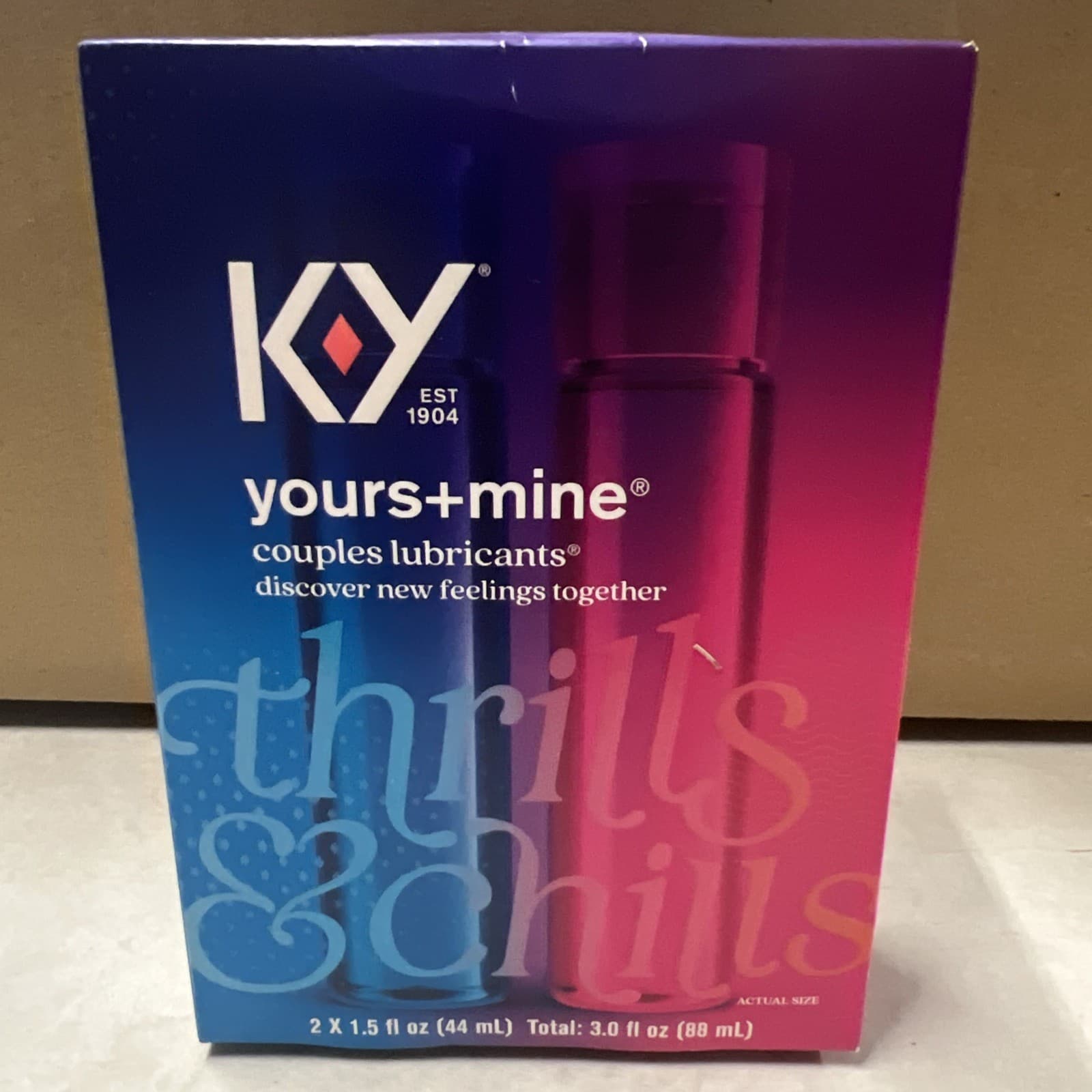 K-Y Yours + Mine Couples Lubricant Two Personal Lubricants Water Based BRAND NEW