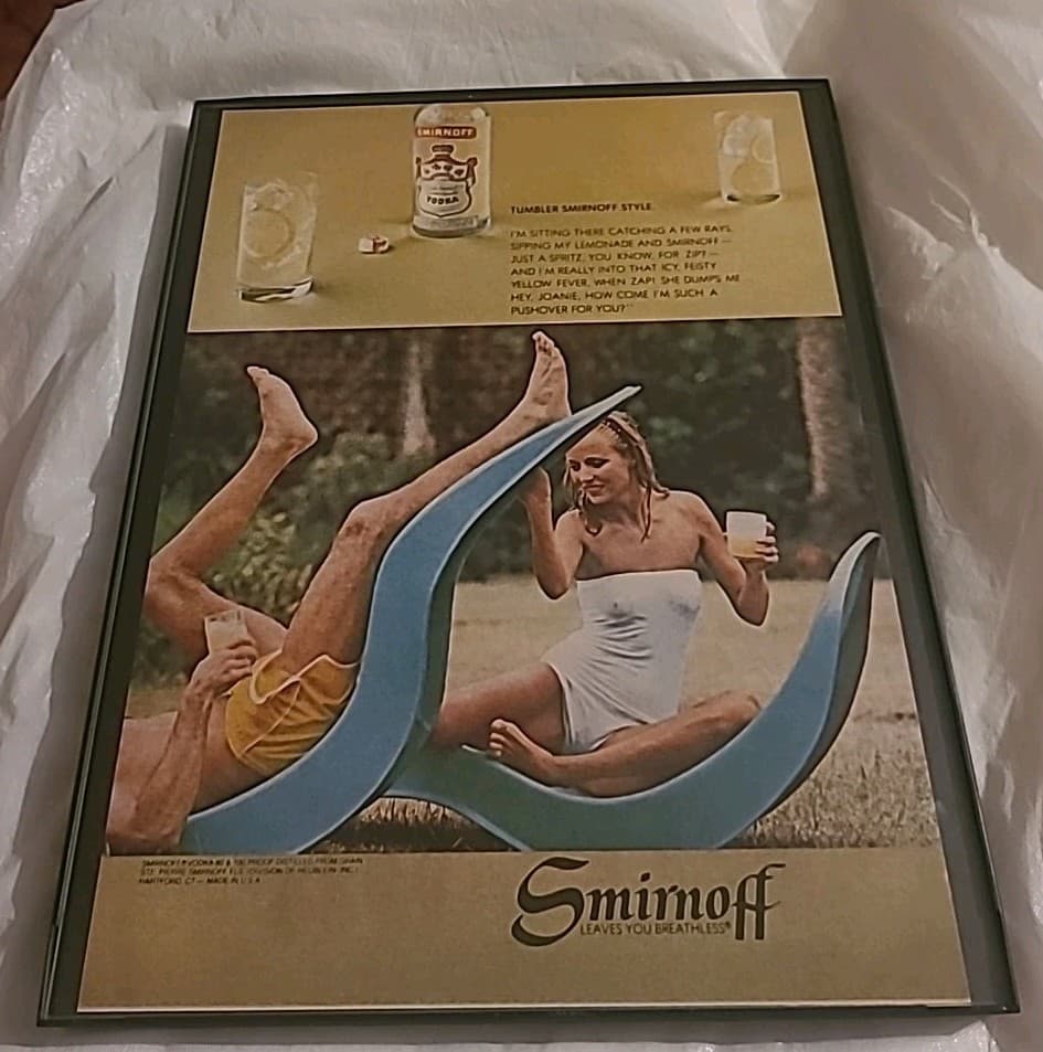Smitnoff Vodka Framed Print Ad 8.5x11 1980 Vintage