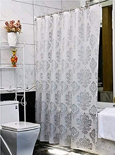 Shower Curtain Silver Grey Pattern Shower Curtain Set Durable with Hooks,72