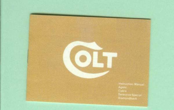 Colt Model Agent, Cobra, Detective Special Diamondback Fac Manual Reproduction