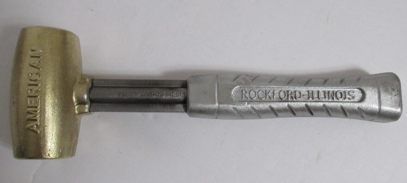 New American Hammer 4" Brass Alloy Non-Marring Head 5 lb. Mallet Aluminum Handle