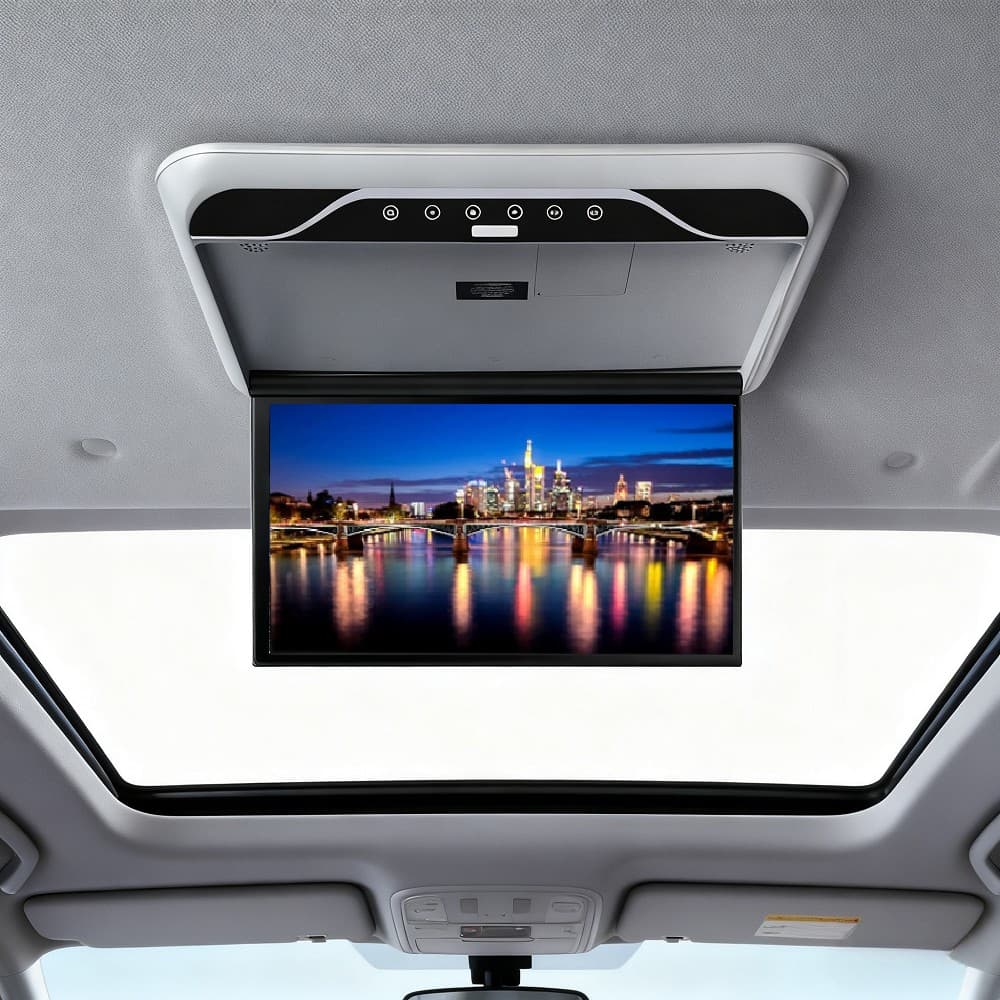 19.5" Overhead Flip Down Car Roof Monitor HD TFT 1080P Screen USB HDMI