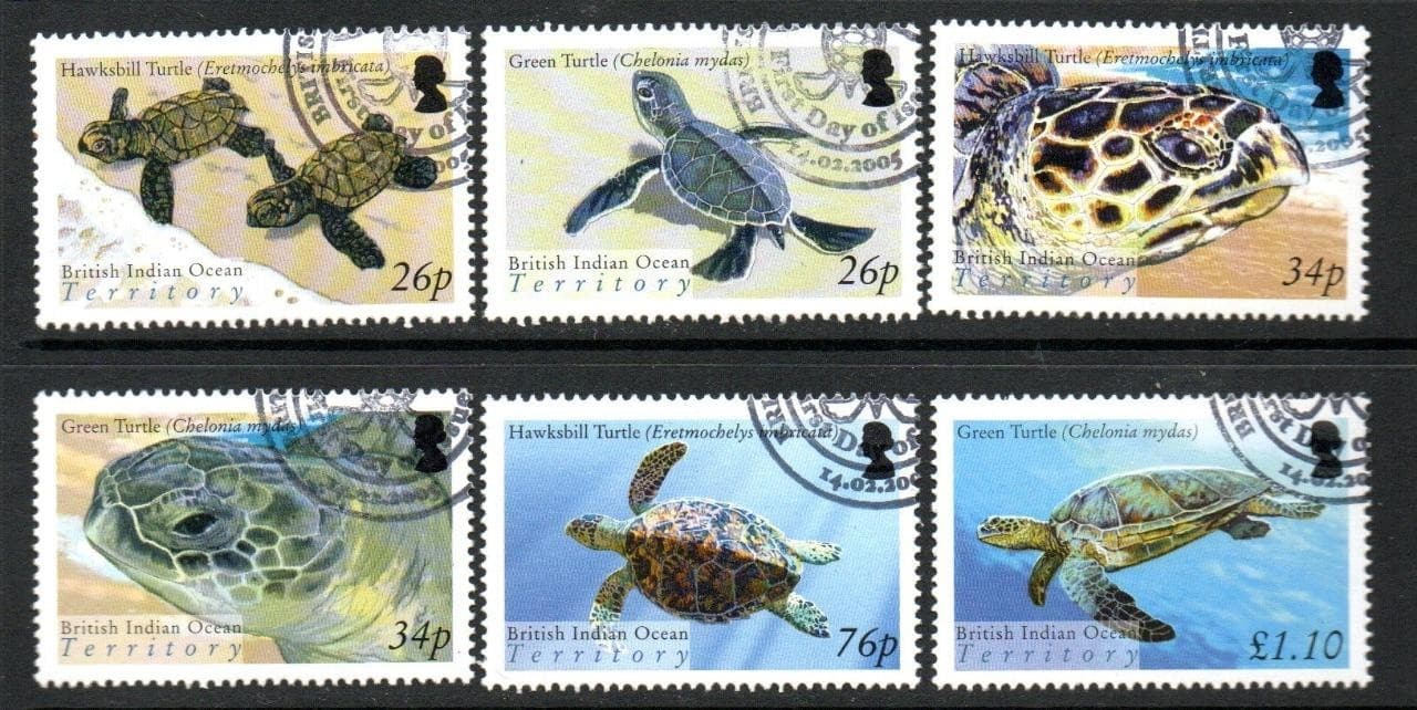 B.I.O.T. USED 2005 SG312-17 Turtles