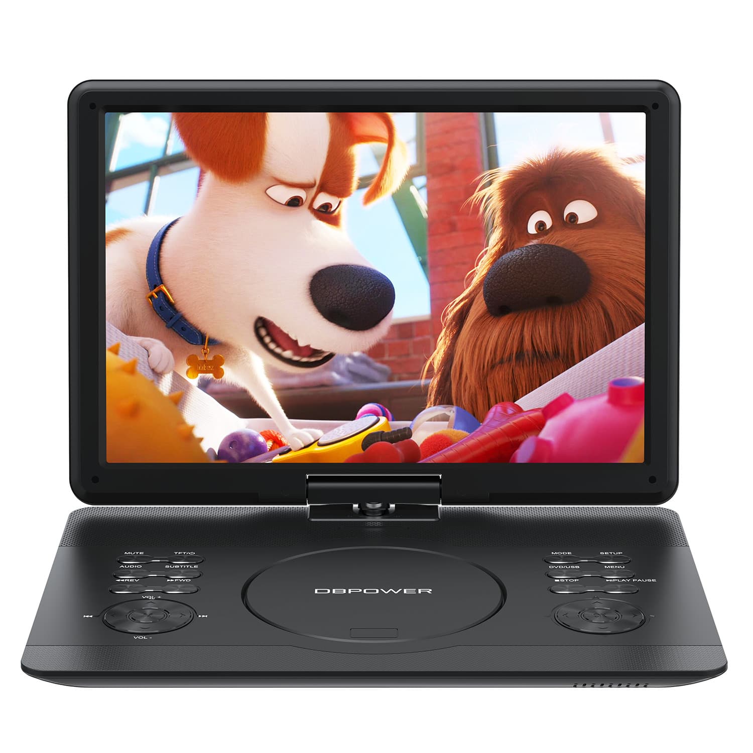 16.9" Portable DVD Player w/14.1" HD Swivel Screen, 6-Hour Rechargeable Battery