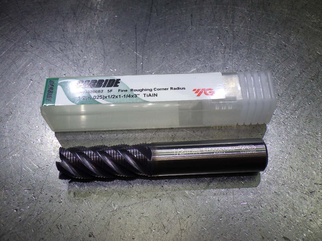 YG1 1/2" 5 Flute Fine Roughing Carbide CR Endmill .025" R EH99920662 (LOC1308C)