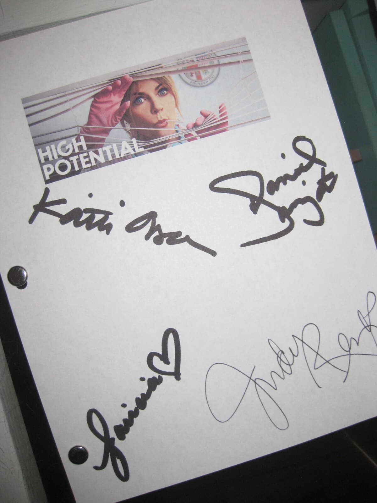 High Potential Signed TV Pilot Script X4 Kaitlin Olson Daniel Sunjata Judy Reyes