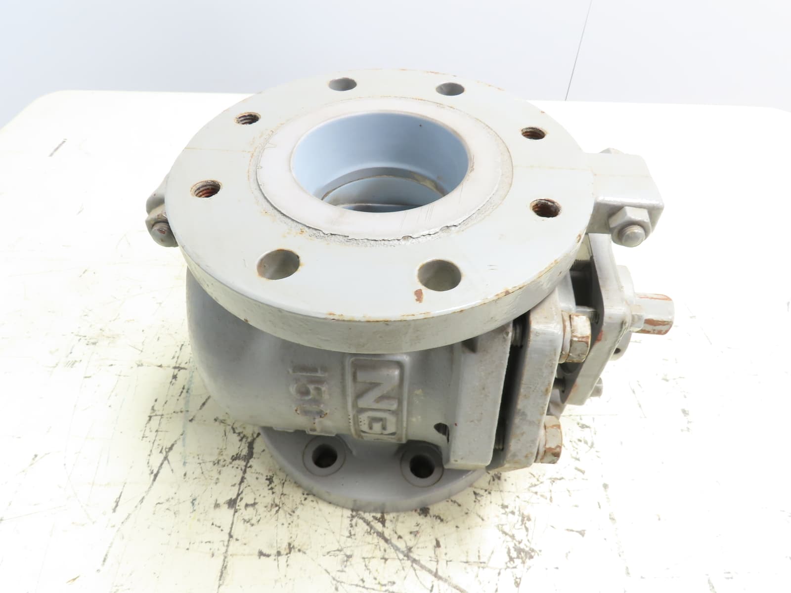 NGK 150-4 Ceramic Lined Chemical Plug Valve 4" Flanged 150# Corrosion Resistant