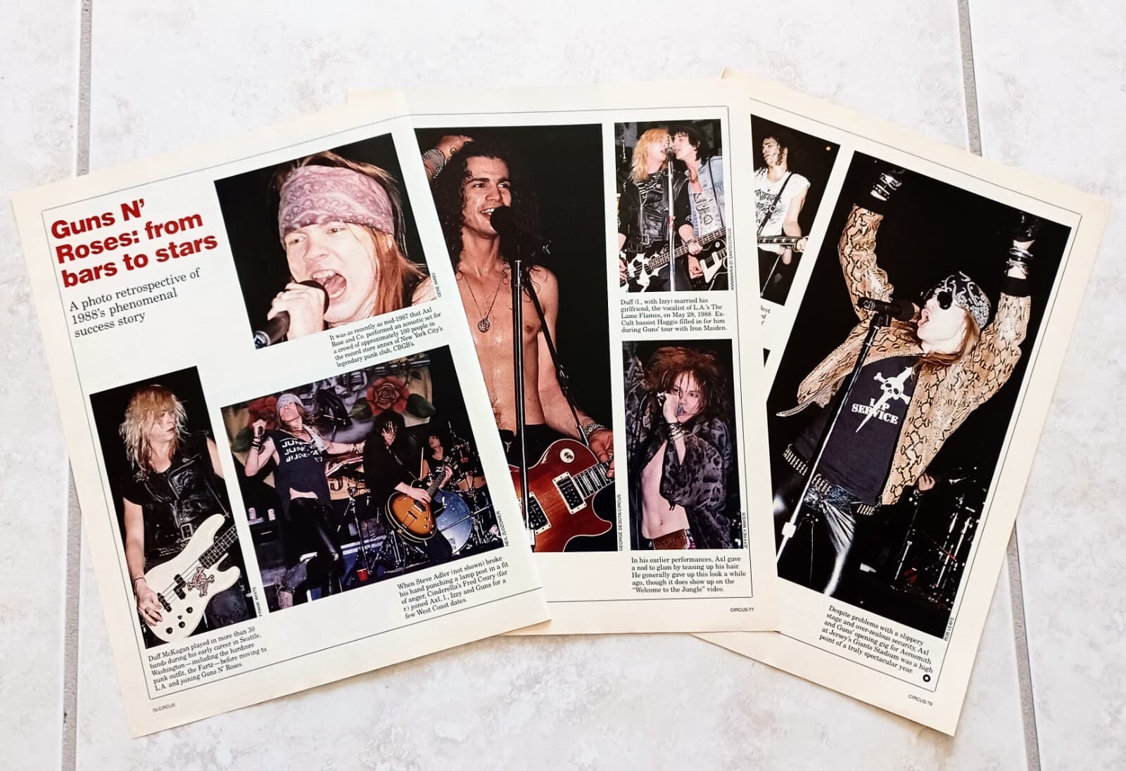GUNS N ROSES~1989 4-PAGE ARTICLE PRINT MAGAZINE POSTER PINUP CLIPPING~AXL ROSE