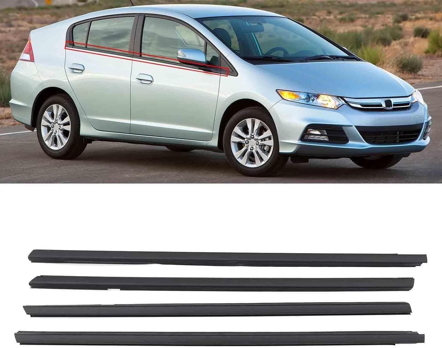 Window Weatherstrip Molding Trim Belt Fit for Honda Insight 2010 2011 2012 2013