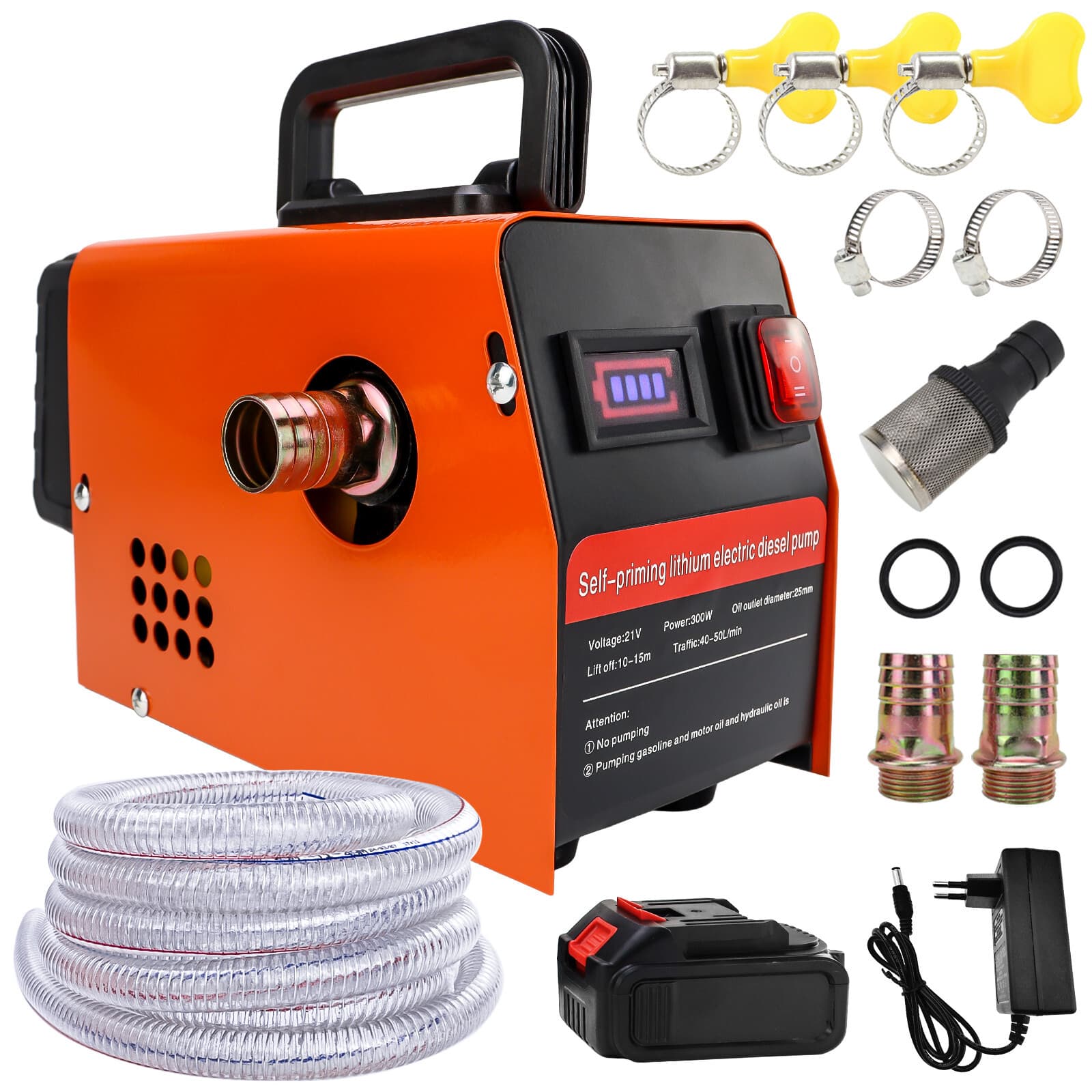 Fuel Transfer Pump for Diesel Kerosene 300W Self Priming Oil Change Pump 13GPM