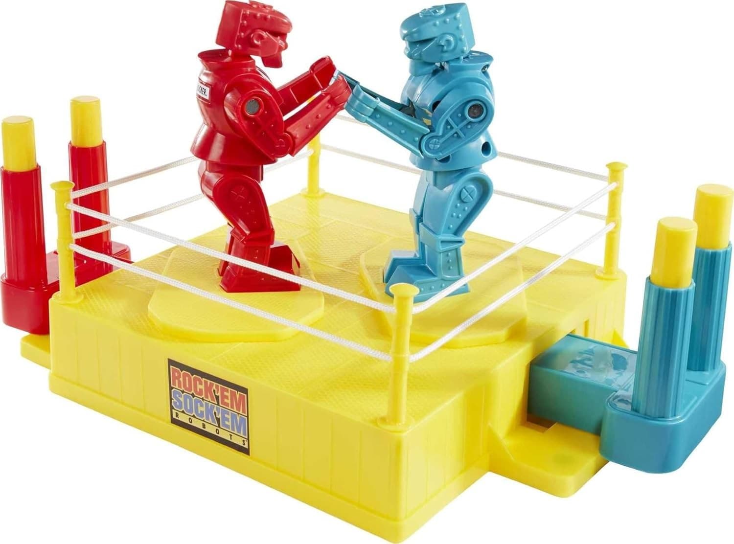 Mattel Games Rock 'Em Sock 'Em Robots Kids Game, Red Rocker vs Blue Bomber, Knoc