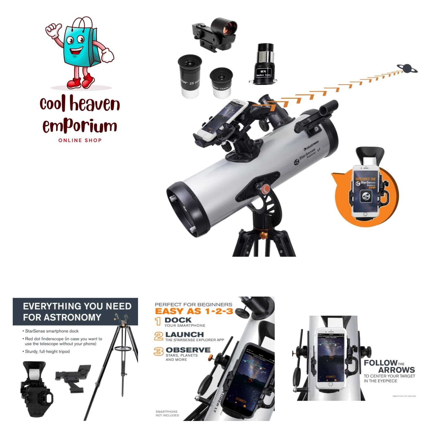 StarSense Explorer LT 114AZ Smartphone App-Enabled Telescope – Works with Sta...