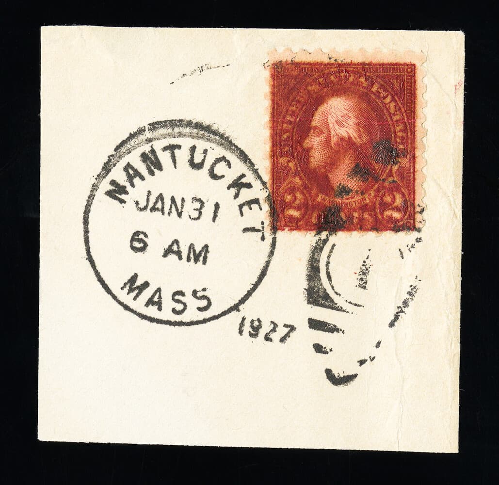 US Stamps Used VF 1927 Essay Tied To Piece Nantucket MA Used For Postage Rare
