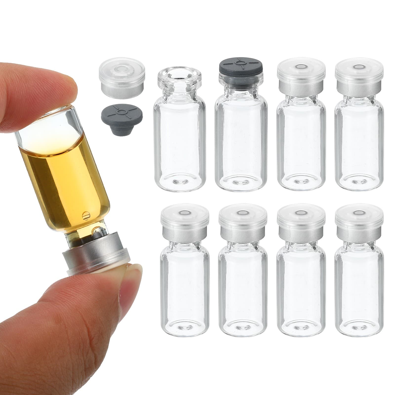 8 Pack 3ml Sample Vials Lab Empty Vials Borosilicate Glass Vial Transparent