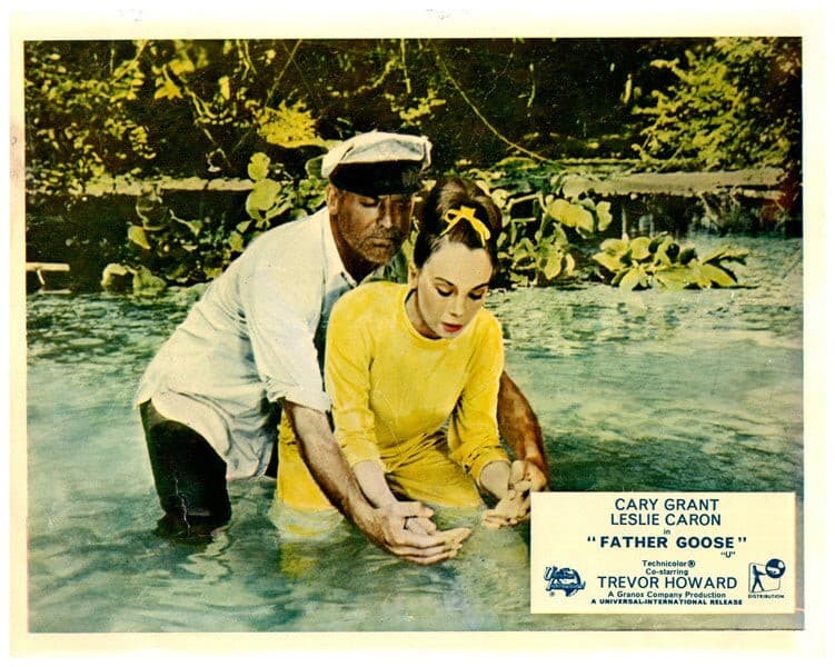 Father Goose Original Lobby Card Leslie Caron Cary Grant fishing 1964