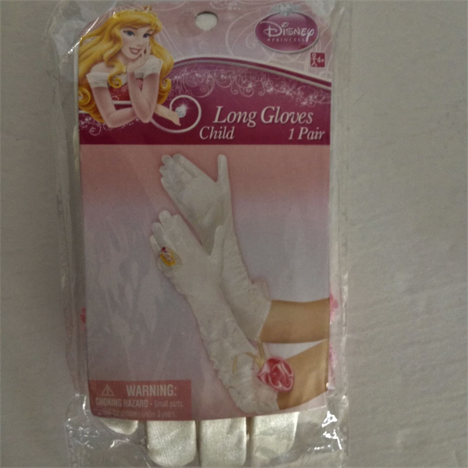 CHILD Disney Princess AURORA LONG Costume GLOVES NEW MEDALLION Rosette SLEEPING
