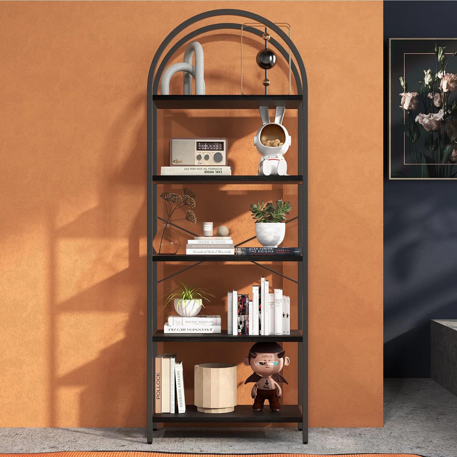 Modern 5-Tier Bookcase for Bedroom, Living Room