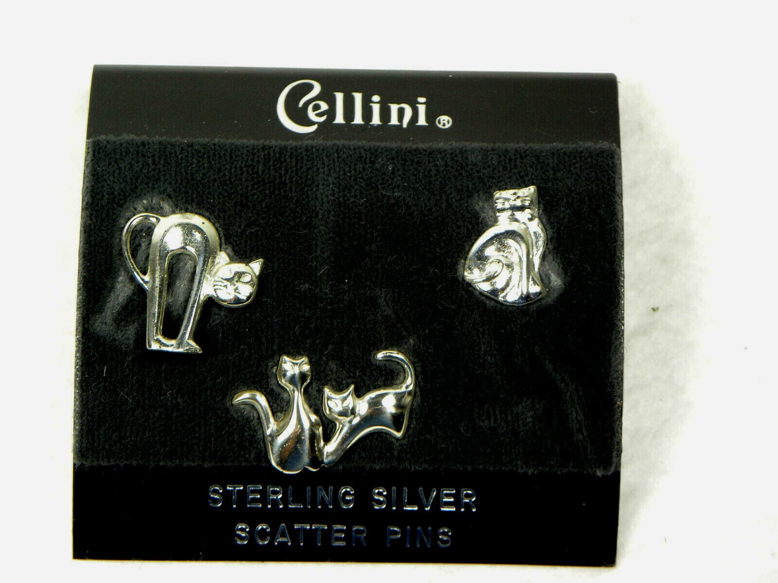 Cellini Sterling Silver Scatter Pins Cats