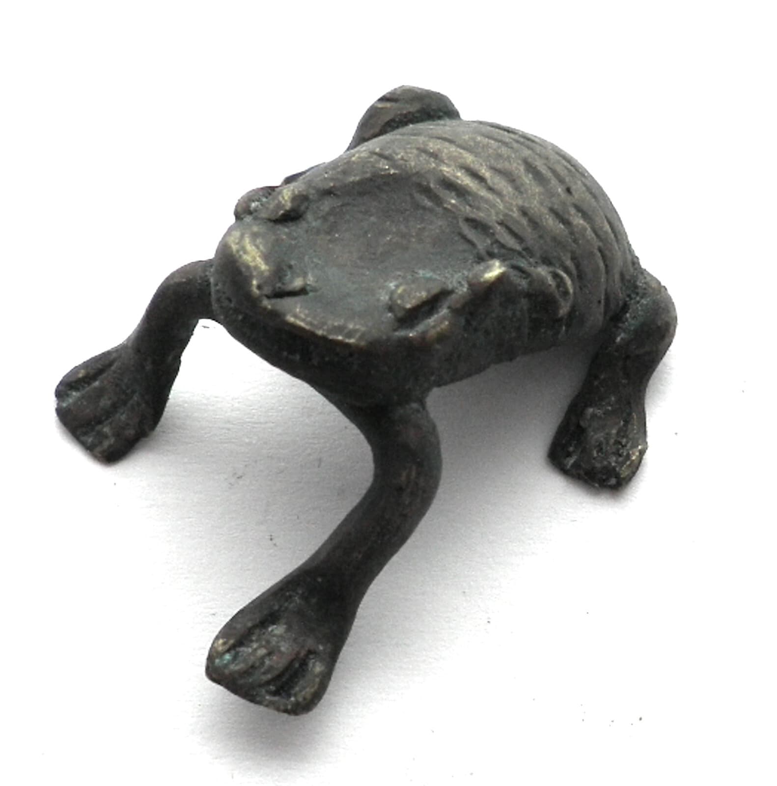 ANTIQUE AFRICAN ASHANTI AKAN FROG GOLD WEIGHT 1700-1900 AD Brass 15.5g.