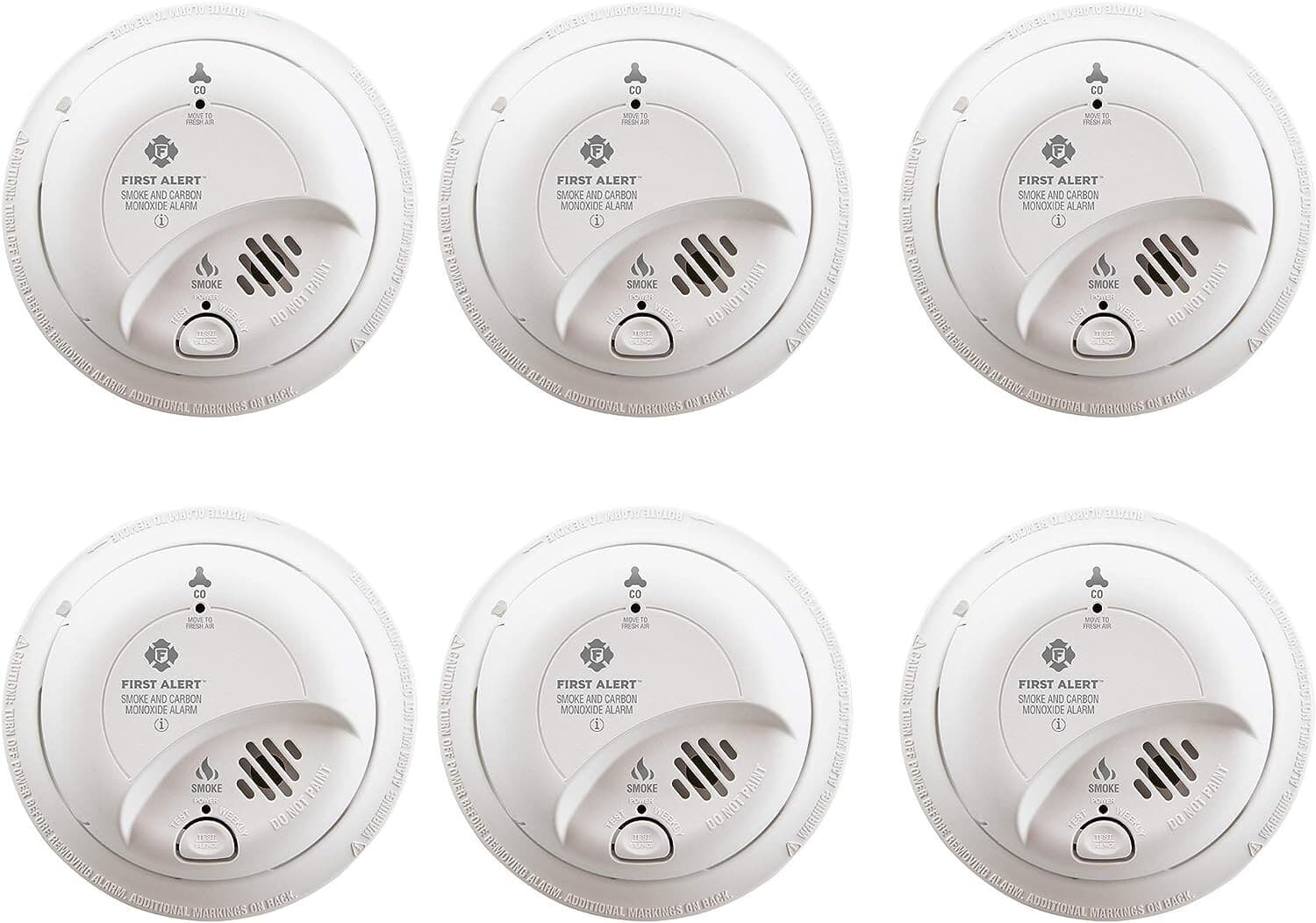 First Alert BRK SC9120B-6 /SMICO100- Smoke & Carbon Monoxide CO Detector 6 pack