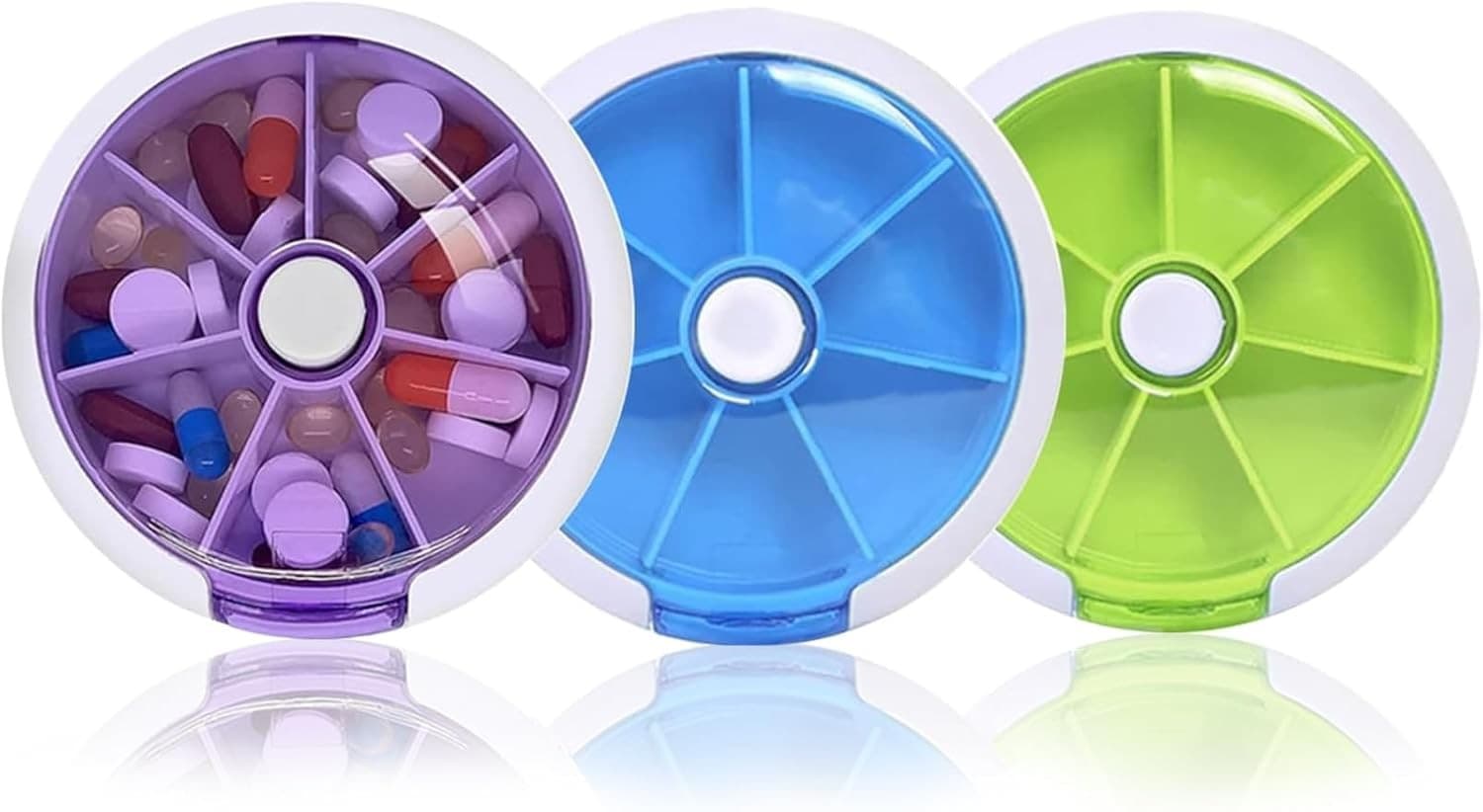 Pill Organizer Weekly 3PCS,INVODA Case 7 Day 3 Times Medicine 3 Group