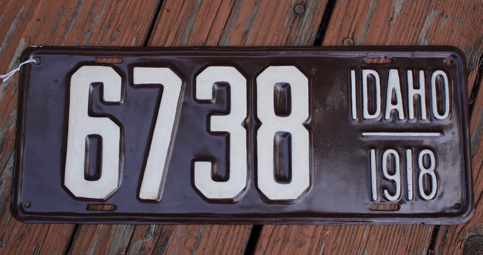 1918 Idaho License Plate - repaint, #6738