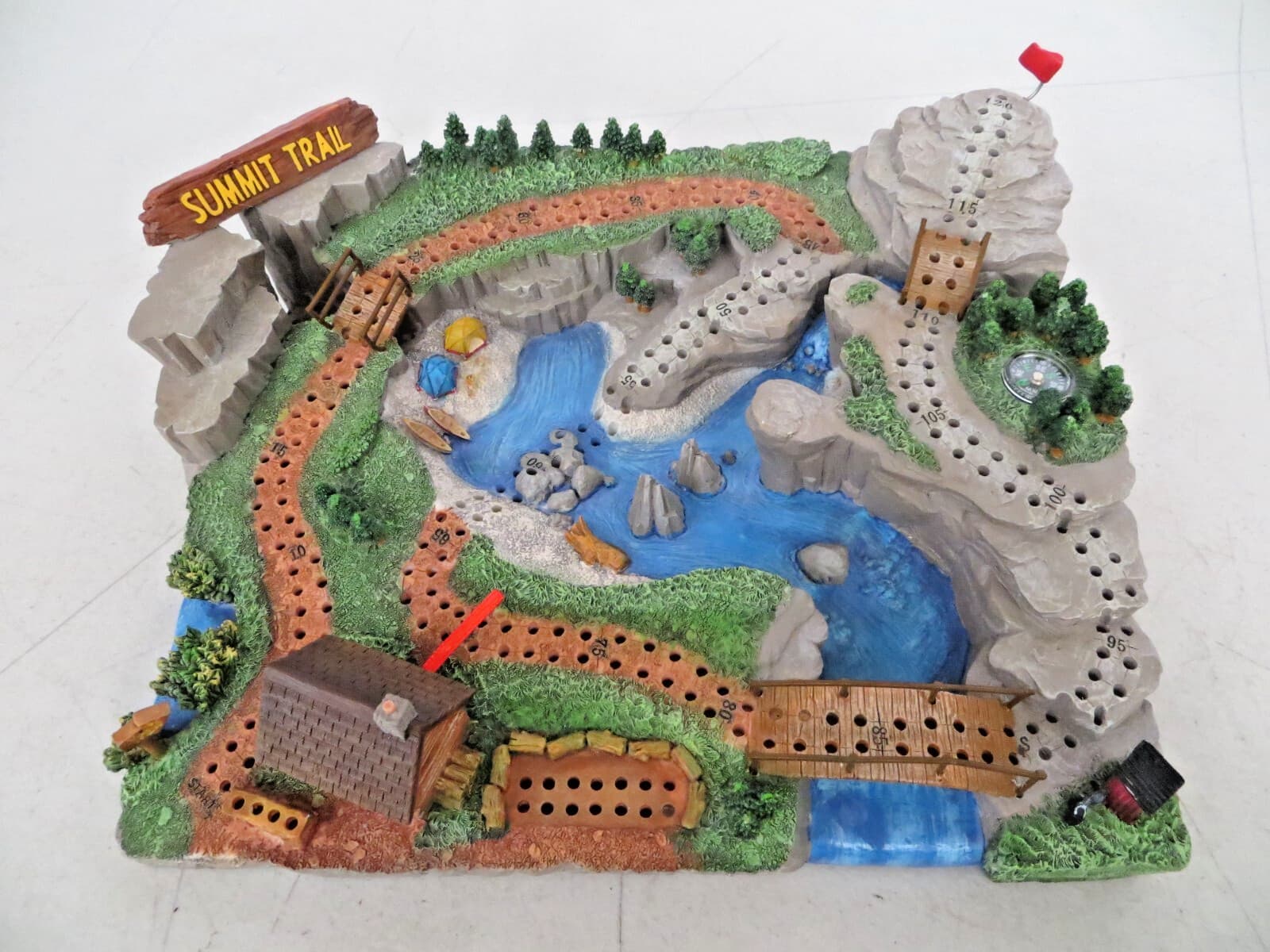 Rare Cribbage Board Summit Trail Two Track Outside Inside Unique Game