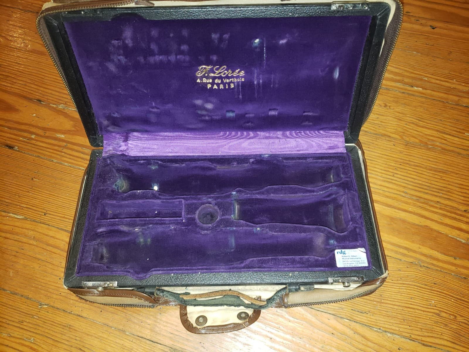 Vintage F. Loree Oboe Case W/ Zippered Cover!