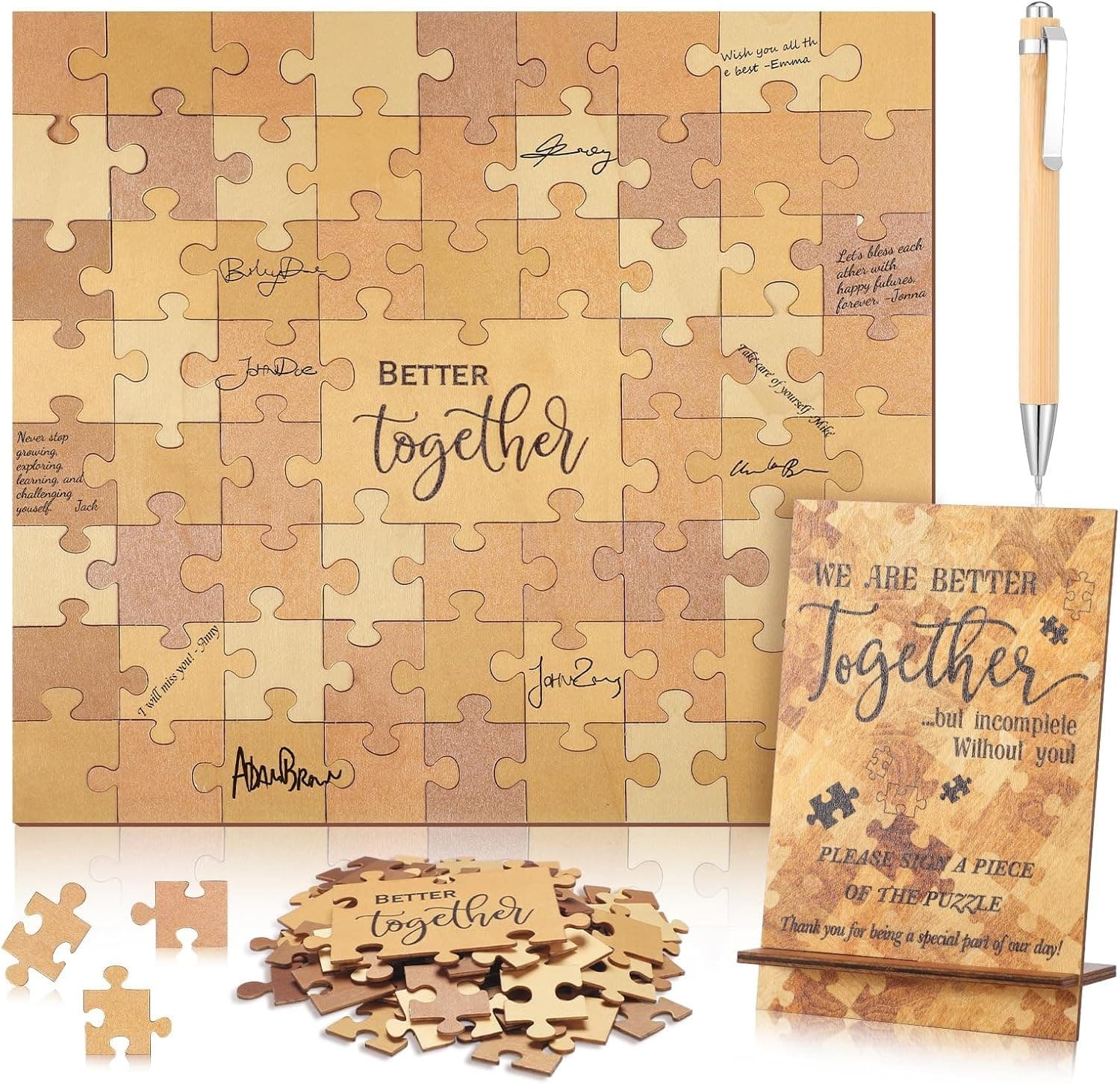 Wedding Guest Book Alternative Wooden Jigsaw Puzzle Guest Book Wedding Party Fav