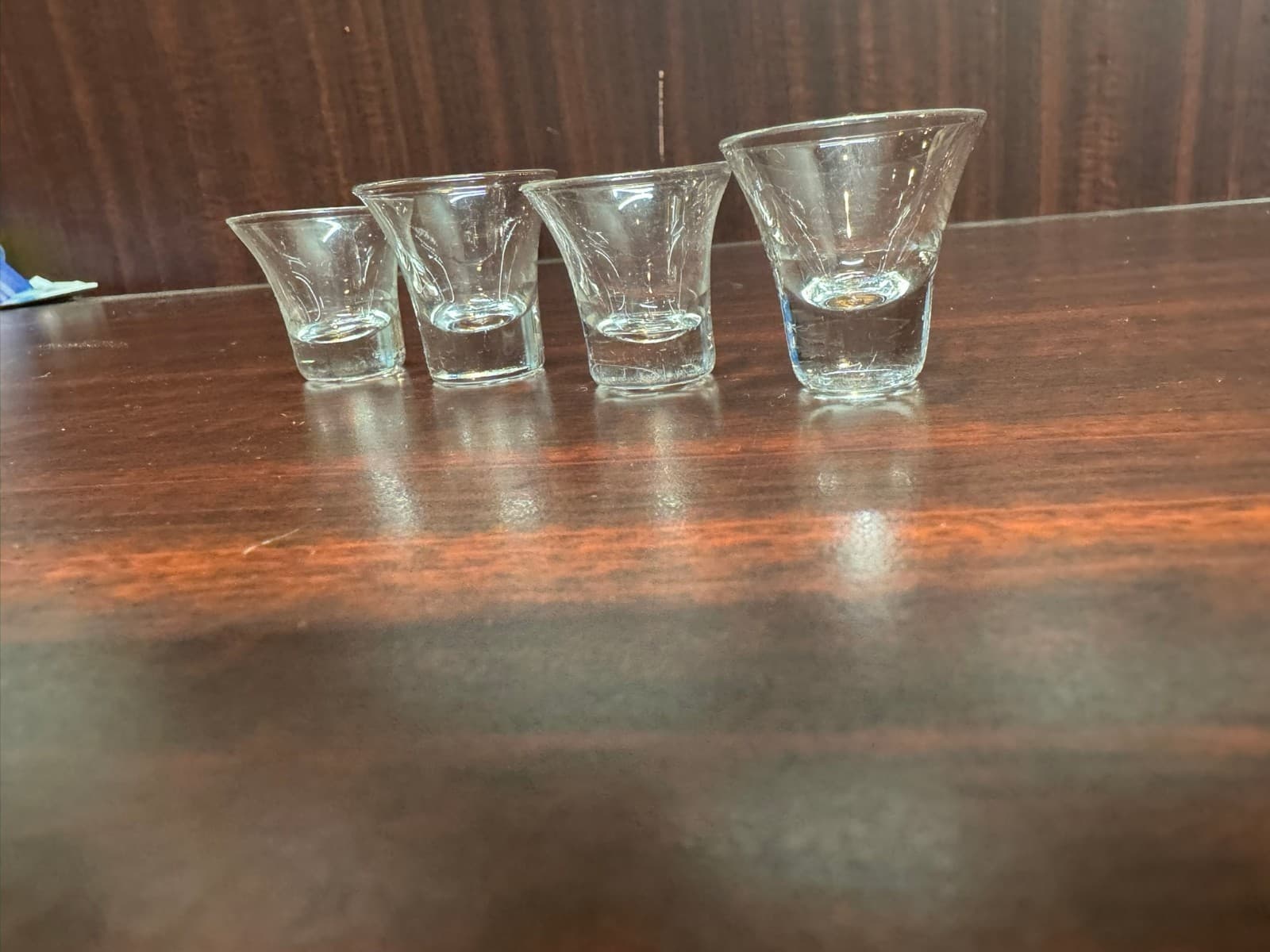 VINTAGE TALL GRANDE RARE COMMUNION SACREMENT WINE GLASS CUP FLARED TOP LOT OF 4