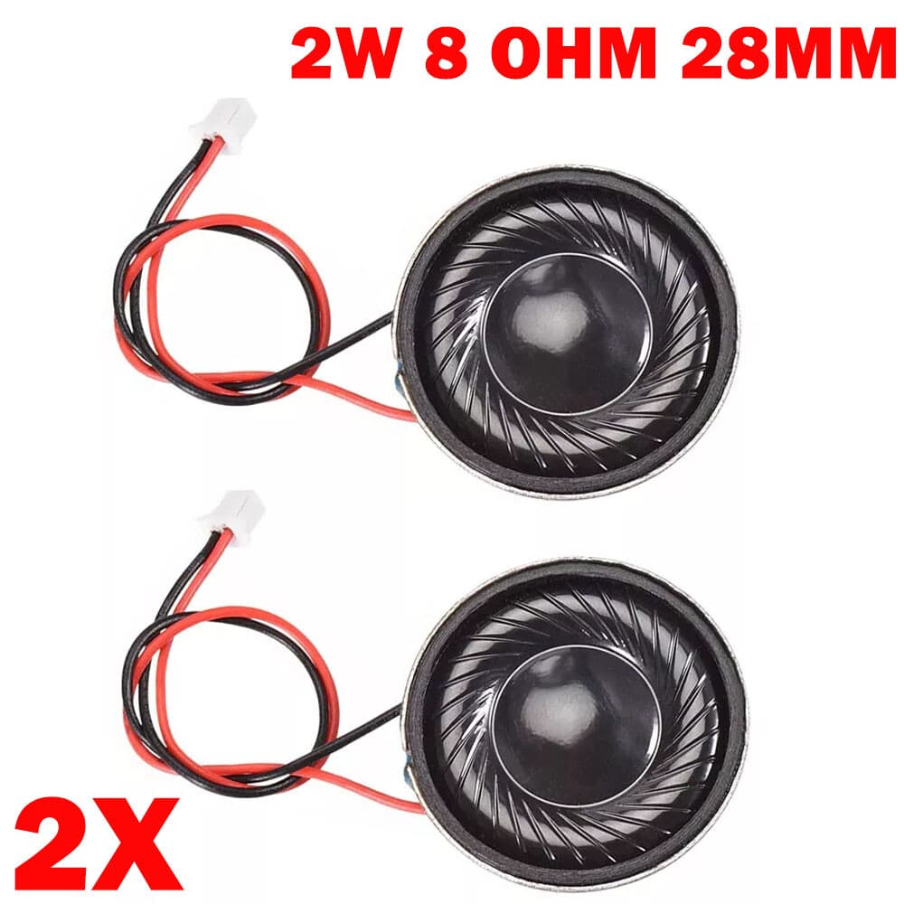 2Pcs 2W 8 Ohm Micro Internal Speaker Magnet Loudspeaker 28mm Dia With Pin Wire
