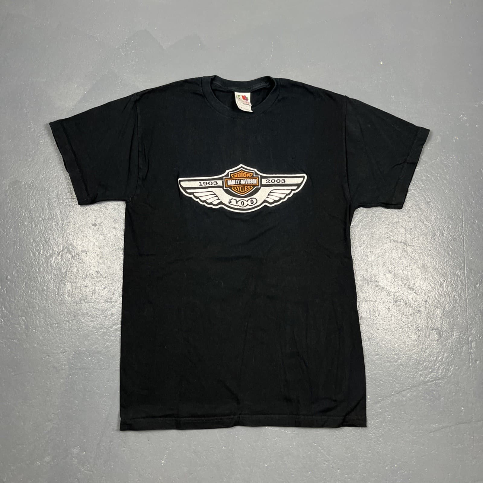 Vintage Harley Davidson 100 Year Tshirt Black Medium Stitched VTG 2003 Biker