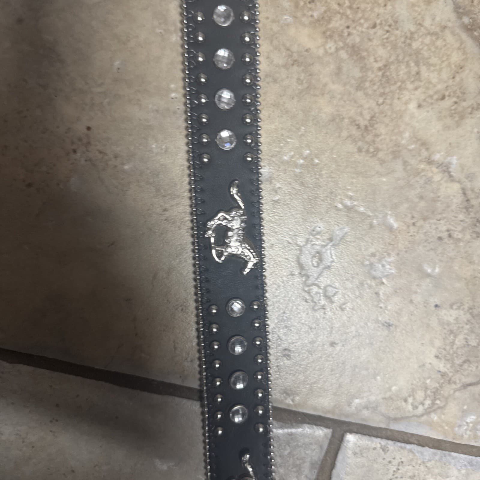 Western Belt Girls Diamonds & Horses Sparkles Small Black