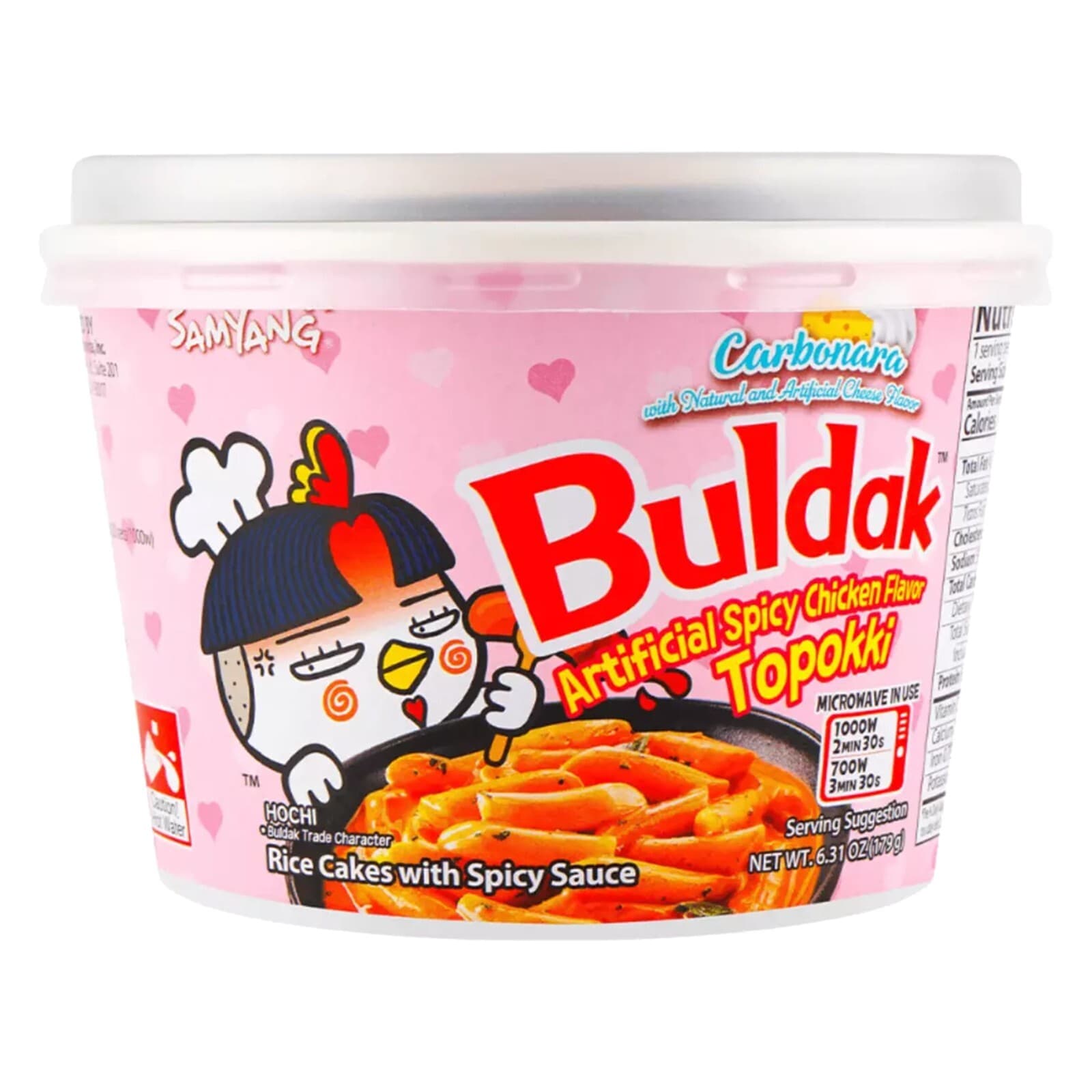 Korean Buldak Carbonara Topokki Rice Cake - Spicy Chicken Cheese Flavor 1/2/4 PK