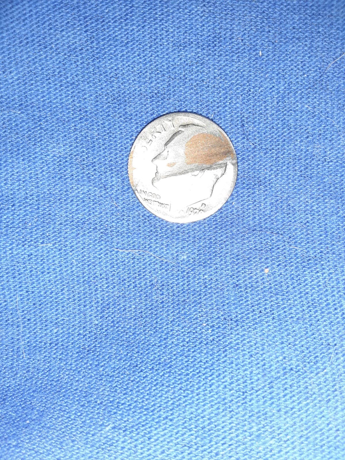 1970 d roosevelt dime GRINDED FACE ERROR RARE