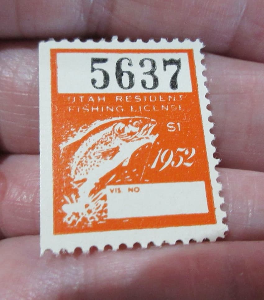 1952 Utah Resident Fishing License Stamp unused. (w19)