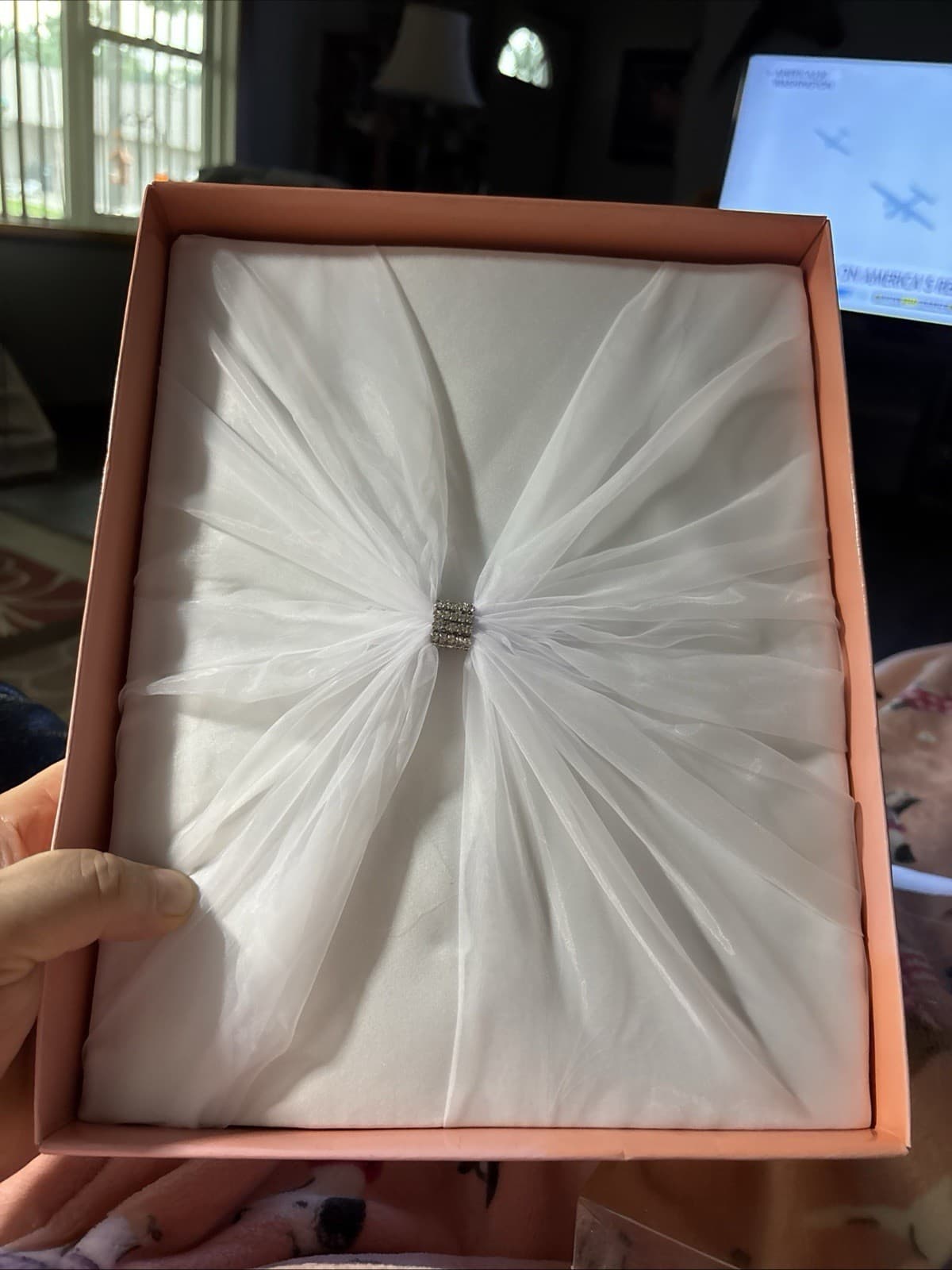 HIS and HER’S Studio White Lace Bow “A Wedding Keepsake” Memory Book 9x12