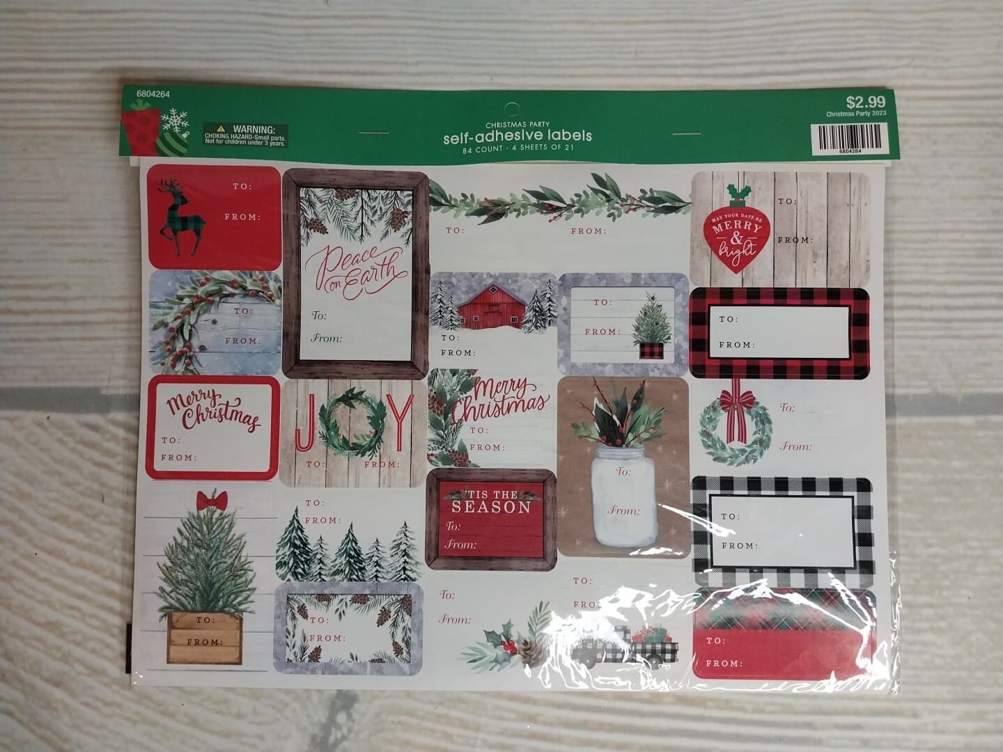 New! 84 Farmhouse Sticker Gift Tags Labels Christmas Presents Barn Truck Snow