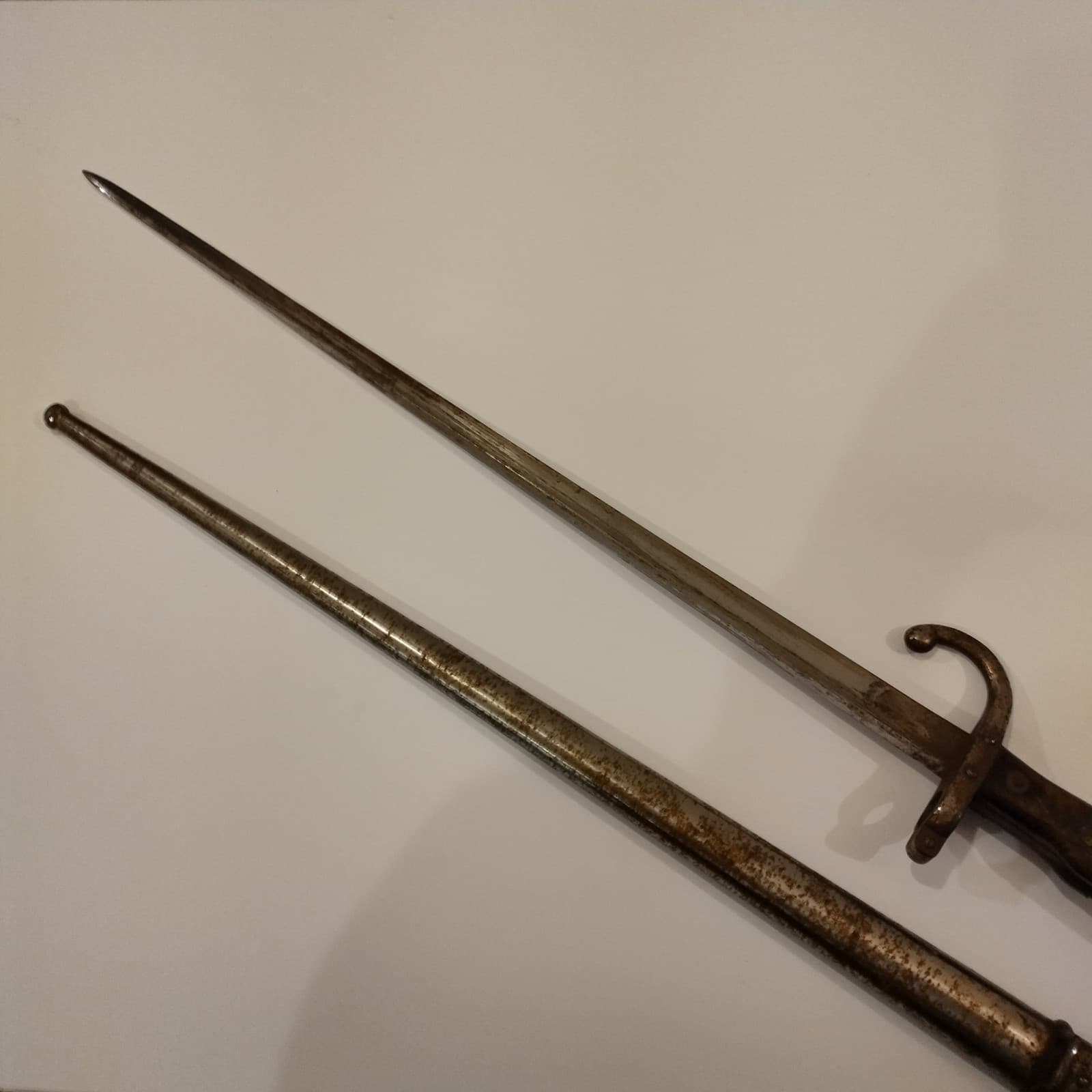 1800s bayonet, RARE, GLOBALLY BANNED -TRIANGULAR BLADE CAUSES UNTREATABLE WOUNDS
