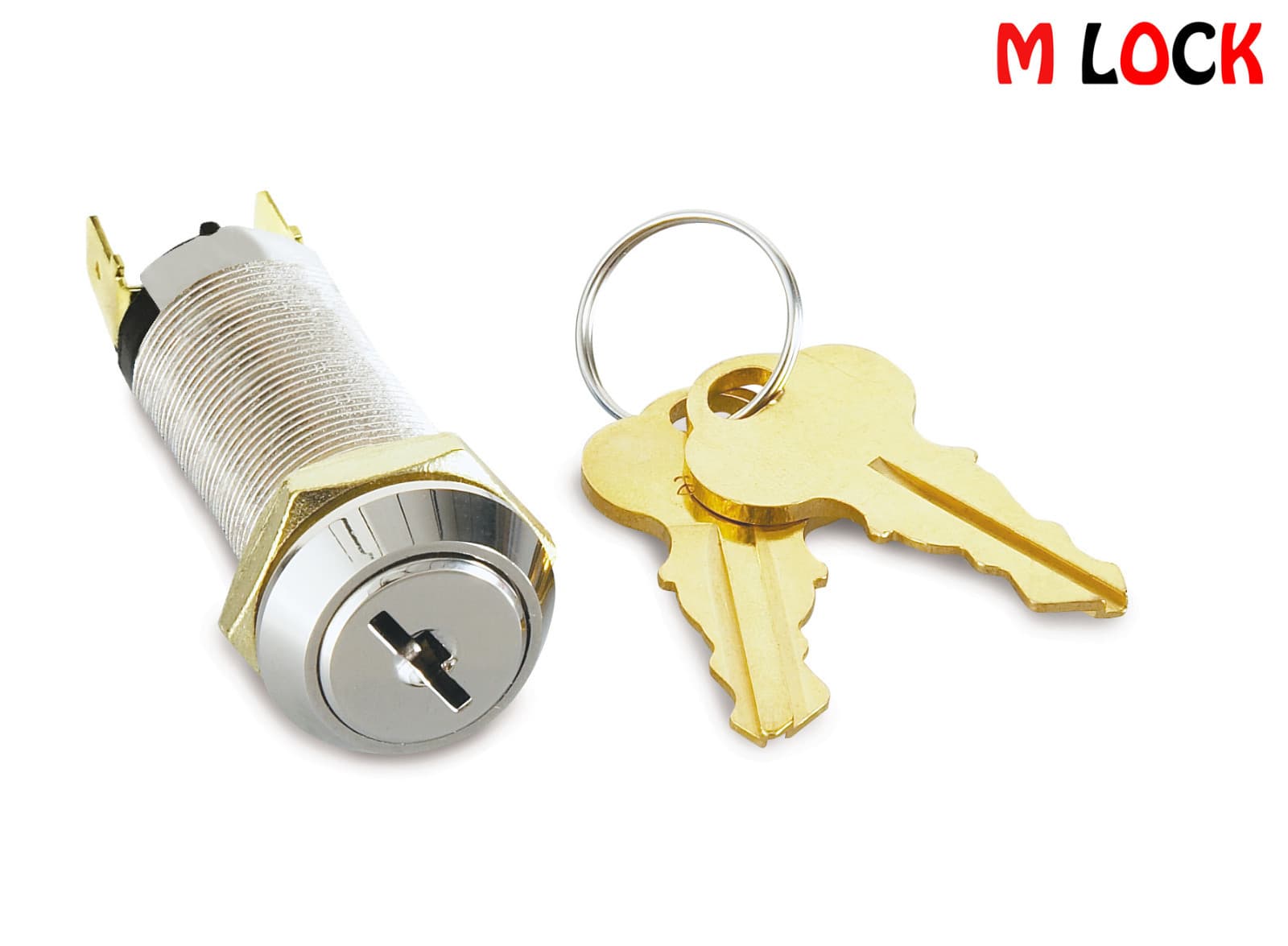 LOT OF 25 Switch Lock Single Pole Flat key Spade Terminal 3302-2