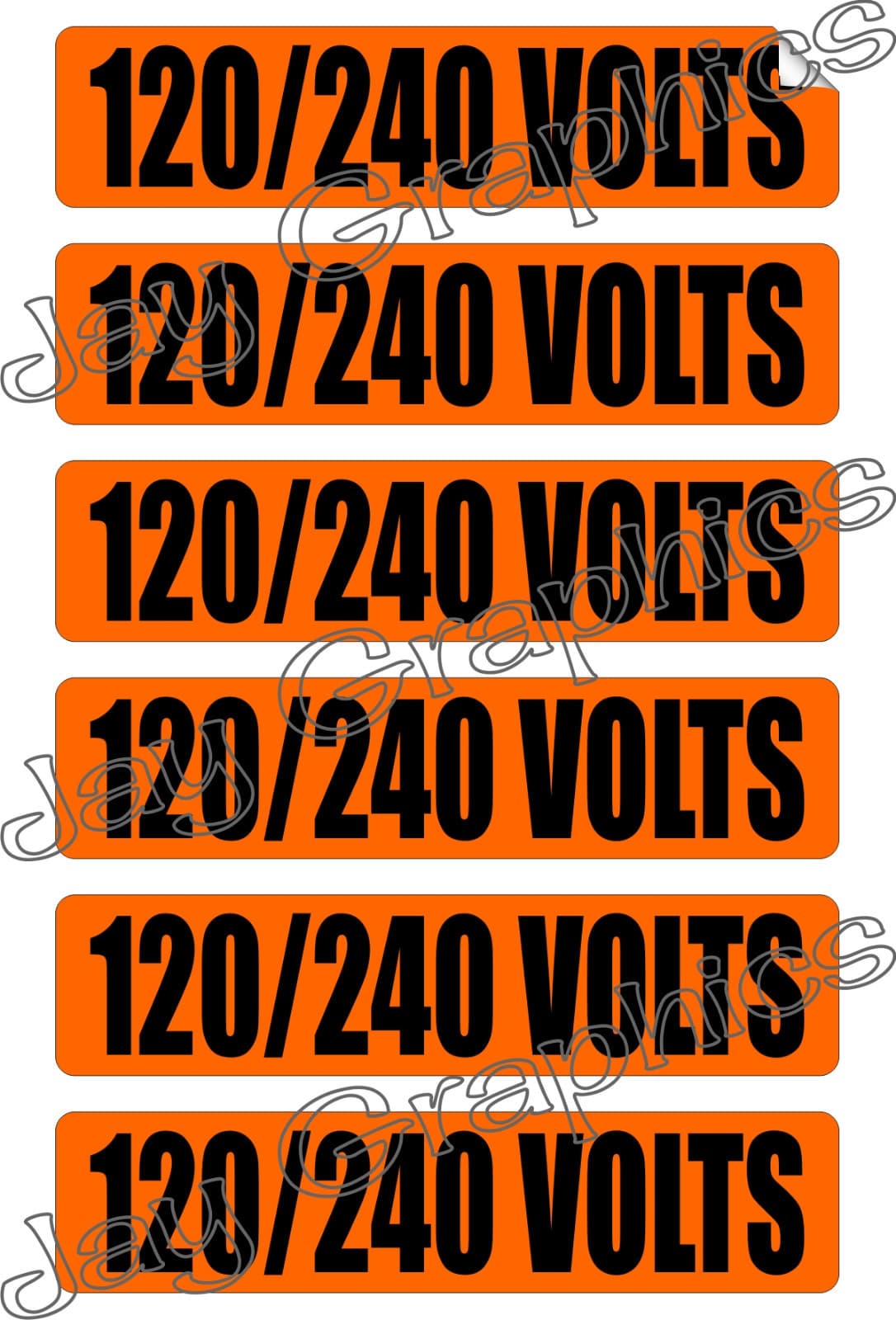 120 / 240 Volt Voltage & Conduit Markers | Stickers | Labels Electrical 6x Volts