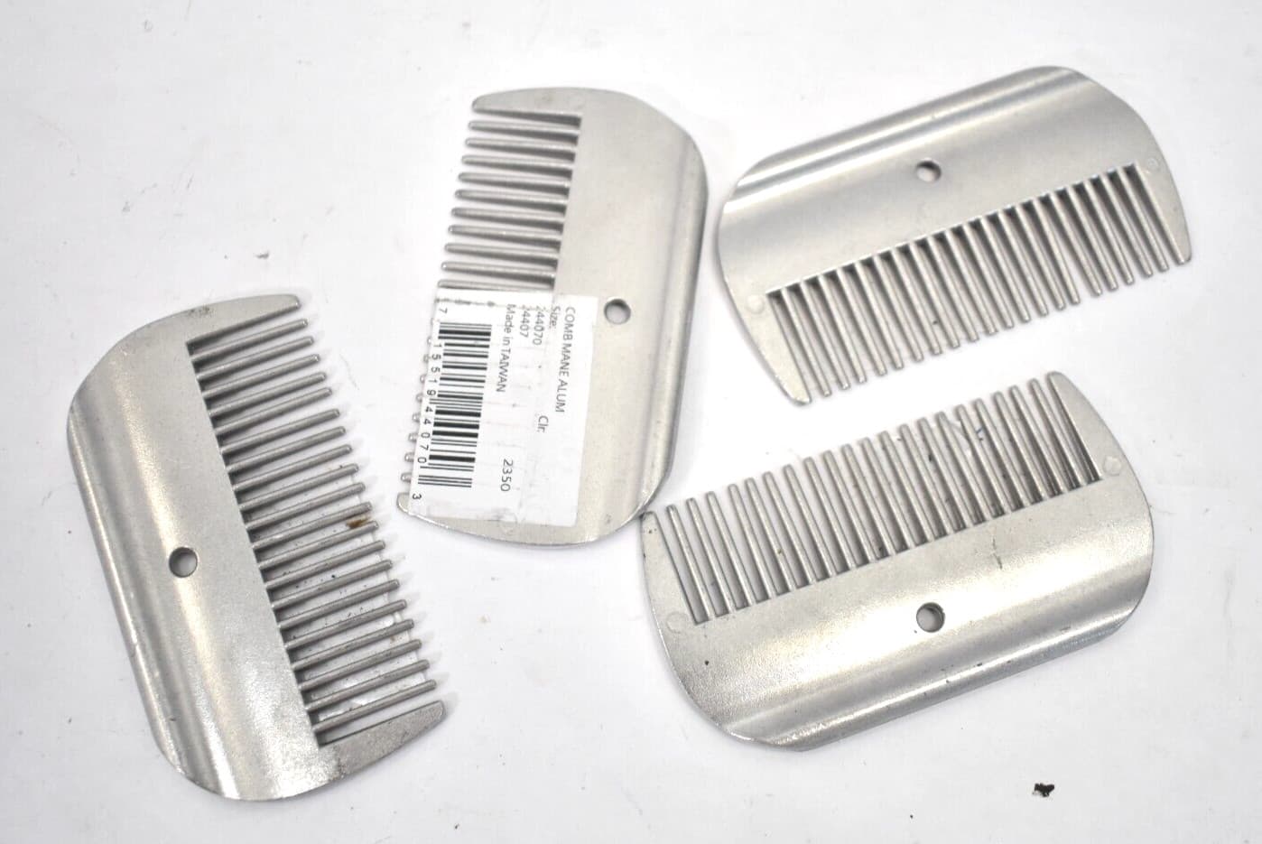 Lot of 4 Partrade Mane Comb For Horses 244070 Stainless Steel Silver Tools