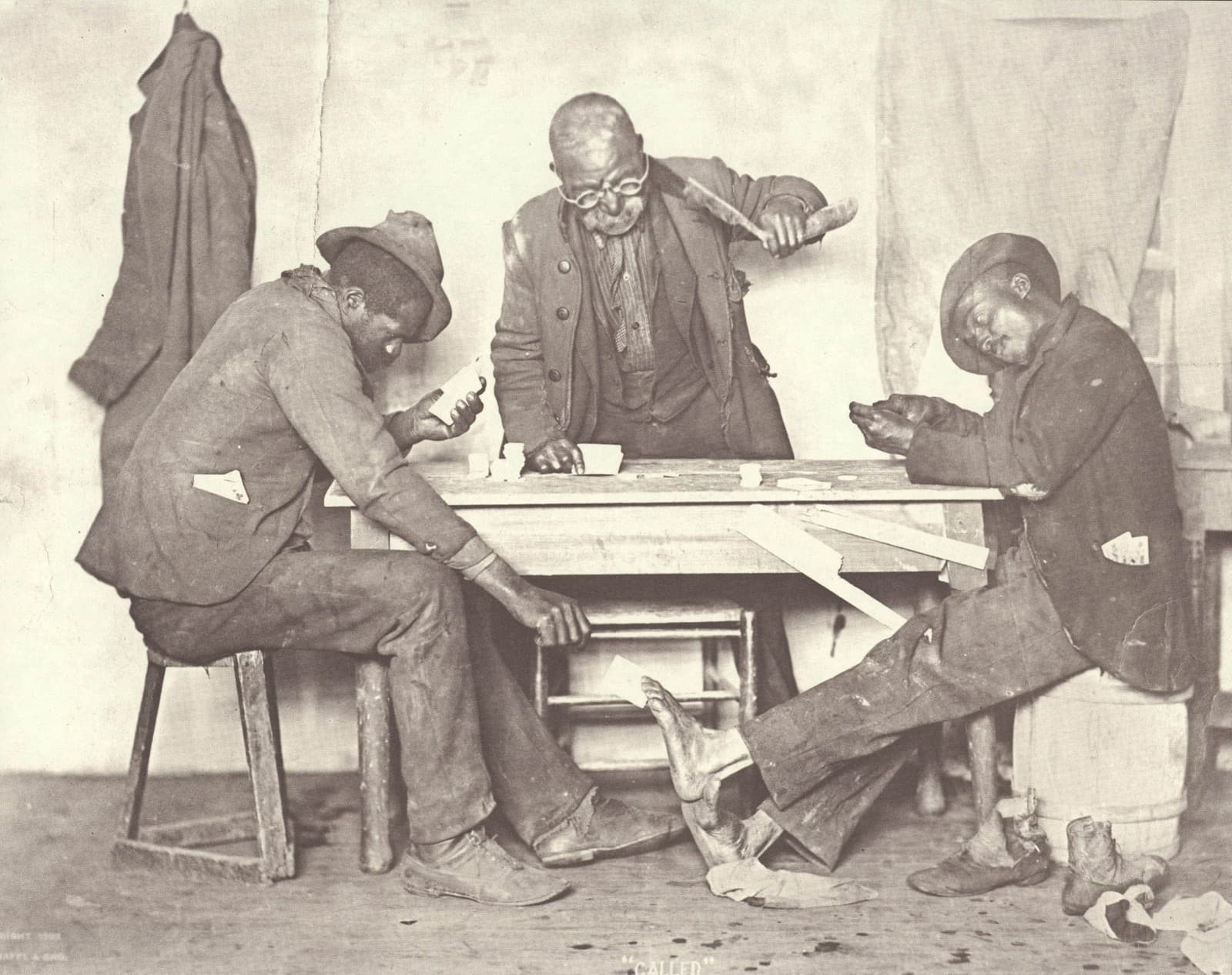 BLACK AMERICANA Card Cheaters CALLED Print #777 11" x 14" GAMBLING