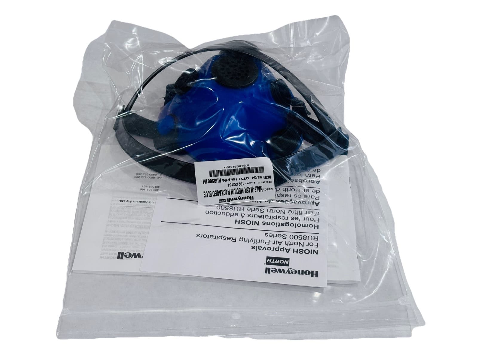 Honeywell North RU85001M Blue Half Mask Respirator with Speech Diaphragm, Medium