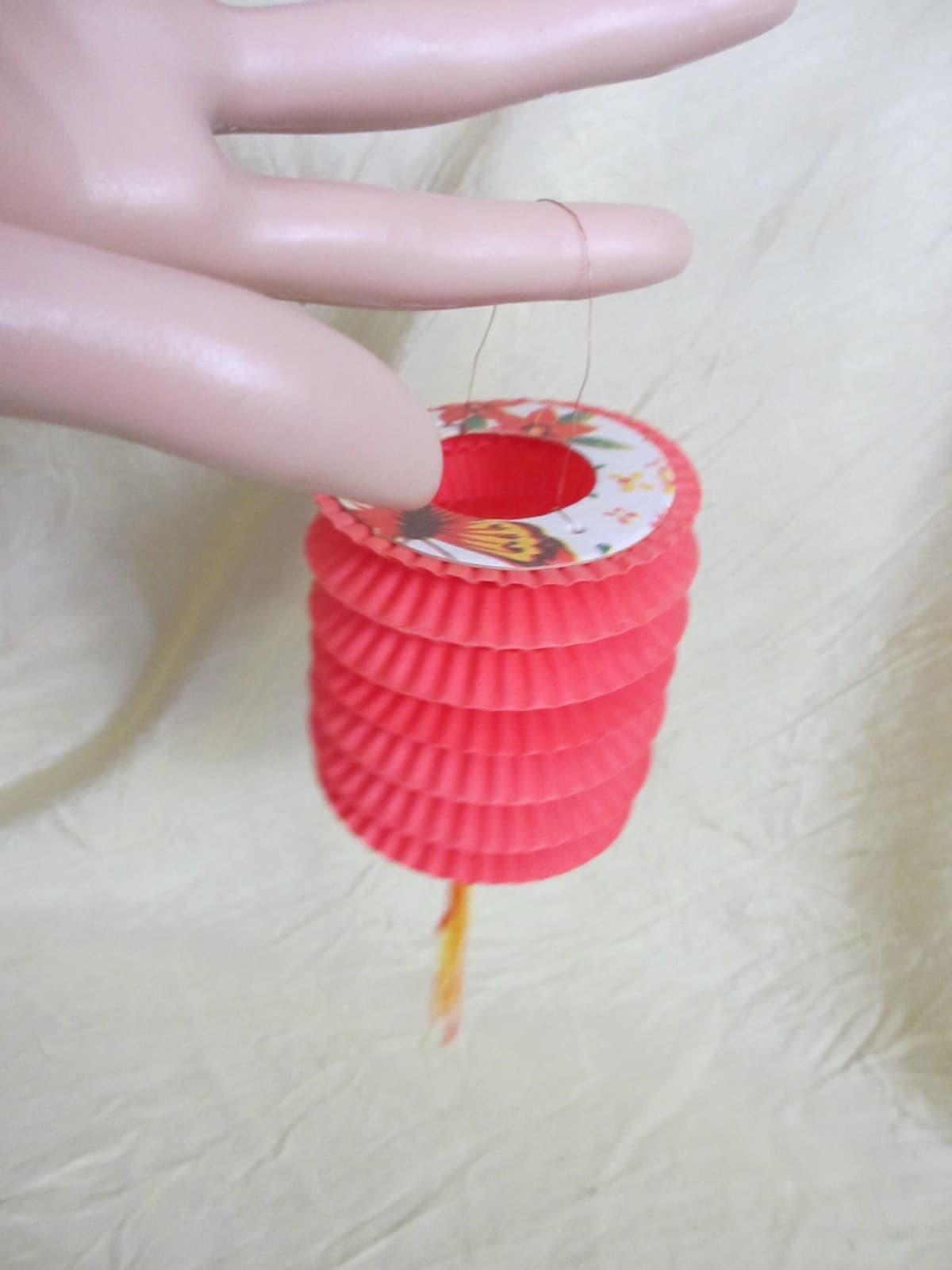 old red 3" accordion Chinese paper lantern traditional lamp decoration auto hang
