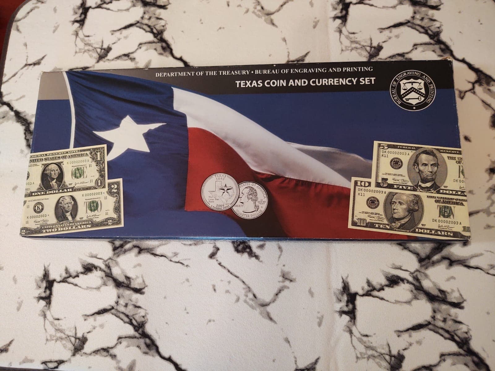 Texas Coin and Currency Set and Box-Dept of Treasury and Bureau of Engraving